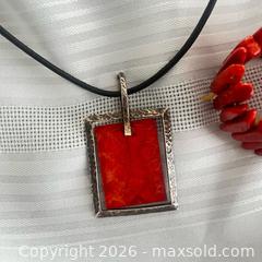 MaxSold Auction: Sterling & Red Sponge Coral Set  - Blandford-Blenheim (Ontario, Canada) SELLER MANAGED Downsizing Online Auction -  Harmer Crescent