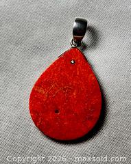 MaxSold Auction: Sterling Silver & Sponge Coral Pendant  - Blandford-Blenheim (Ontario, Canada) SELLER MANAGED Downsizing Online Auction -  Harmer Crescent