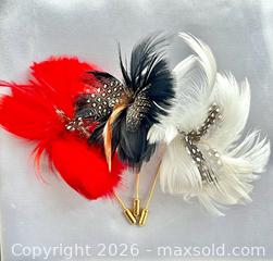 MaxSold Auction: Vintage Feather Hat/Lapel Pins  - Blandford-Blenheim (Ontario, Canada) SELLER MANAGED Downsizing Online Auction -  Harmer Crescent