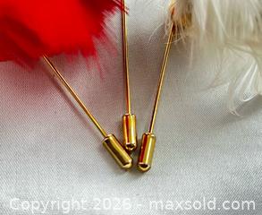 MaxSold Auction: Vintage Feather Hat/Lapel Pins  - Blandford-Blenheim (Ontario, Canada) SELLER MANAGED Downsizing Online Auction -  Harmer Crescent