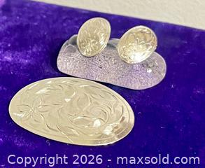 MaxSold Auction: Vintage Sterling Silver Brooch and Earrings  - Blandford-Blenheim (Ontario, Canada) SELLER MANAGED Downsizing Online Auction -  Harmer Crescent