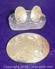 MaxSold Auction: Vintage Sterling Silver Brooch and Earrings  - Blandford-Blenheim (Ontario, Canada) SELLER MANAGED Downsizing Online Auction -  Harmer Crescent