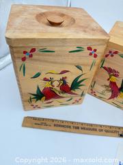 MaxSold Auction: Vintage Wood Canister Set - Bremerton (Washington, USA) SELLER MANAGED Estate Sale Online Auction - Burwell Street