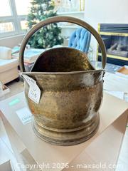 MaxSold Auction: Aged Brass Hammered Coal Scuttle / Fireplace Log Bucket A - Ottawa (Ontario, Canada) PARTNER MANAGED Downsizing Online Auction - Carling Avenue (CONDO)