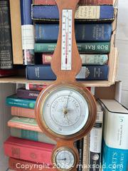 MaxSold Auction: Banjo-style Wall Barometer with Thermometer, Solid Mahogany - Ottawa (Ontario, Canada) PARTNER MANAGED Downsizing Online Auction - Carling Avenue (CONDO)