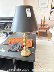 MaxSold Auction: Brass Candlestick Style Table Lamp with Black Conical Shade A - Ottawa (Ontario, Canada) PARTNER MANAGED Downsizing Online Auction - Carling Avenue (CONDO)