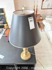 MaxSold Auction: Brass Candlestick Style Table Lamp with Black Conical Shade A - Ottawa (Ontario, Canada) PARTNER MANAGED Downsizing Online Auction - Carling Avenue (CONDO)