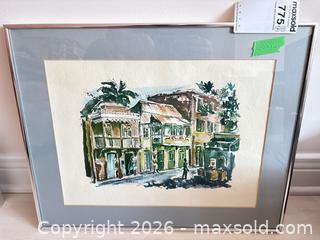 MaxSold Auction: Framed Watercolor of Bridgetown, Barbados by F.Wilkinson A - Ottawa (Ontario, Canada) PARTNER MANAGED Downsizing Online Auction - Carling Avenue (CONDO)
