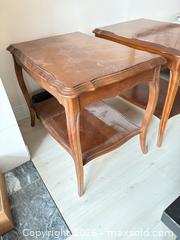 MaxSold Auction: French Provincial Carved Edge End / Side Tables (Pair) B - Ottawa (Ontario, Canada) PARTNER MANAGED Downsizing Online Auction - Carling Avenue (CONDO)