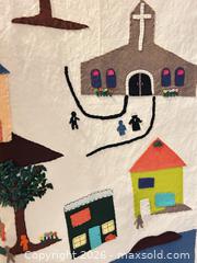 MaxSold Auction: Hand-stitched Appliqué Textile Wall Hanging, Colorful Village A - Ottawa (Ontario, Canada) PARTNER MANAGED Downsizing Online Auction - Carling Avenue (CONDO)