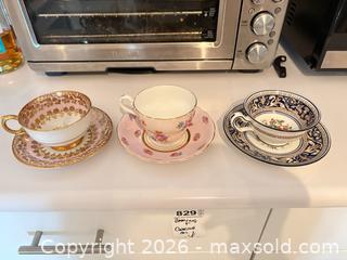 MaxSold Auction: Lot of 3 Bone China Teacup & Saucer Sets - Aynsley, Windsor, Wedgwood - Ottawa (Ontario, Canada) PARTNER MANAGED Downsizing Online Auction - Carling Avenue (CONDO)