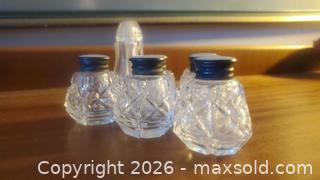 MaxSold Auction: Lot of 6 Cut Glass Salt & Pepper Shakers with Sterling Collars A - Ottawa (Ontario, Canada) PARTNER MANAGED Downsizing Online Auction - Carling Avenue (CONDO)