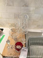 MaxSold Auction: Mixed Lot Cut/Pressed Glassware Pitcher Bowls Cream & Sugar Ruby Cup Bell B - Ottawa (Ontario, Canada) PARTNER MANAGED Downsizing Online Auction - Carling Avenue (CONDO)