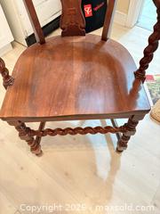 MaxSold Auction: Solid Wood Captain's Armchair with Carved Back & Barley-Twist Legs A - Ottawa (Ontario, Canada) PARTNER MANAGED Downsizing Online Auction - Carling Avenue (CONDO)