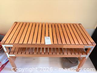 MaxSold Auction: Two-Tier Slatted Bench / Shelving Unit, A - Ottawa (Ontario, Canada) PARTNER MANAGED Downsizing Online Auction - Carling Avenue (CONDO)