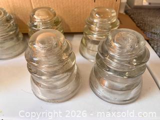 MaxSold Auction: 8 Vintage Clear Insulators  - San Jose (California, USA) SELLER MANAGED Downsizing Online Auction -  Clarita Avenue