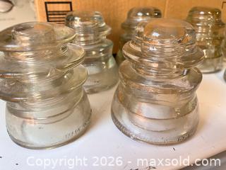 MaxSold Auction: 8 Vintage Clear Insulators  - San Jose (California, USA) SELLER MANAGED Downsizing Online Auction -  Clarita Avenue