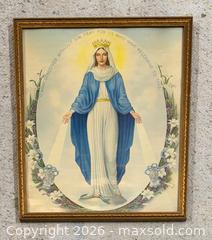 MaxSold Auction: Vintage Framed Religious Print Mary Blessed Mother - San Jose (California, USA) SELLER MANAGED Downsizing Online Auction -  Clarita Avenue