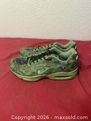 MaxSold Auction: Nike Air Max Triax 96 Safari Camo Green Running Shoes CT5543-300 Size 10 - Glendale (Arizona, USA) SELLER MANAGED Reseller Online Auction - Bell Road (CONDO)