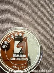 MaxSold Auction: 1/2 oz proof .999 pure silver coin most likely Chinese 10 yuan  - Toronto (Ontario, Canada) SELLER MANAGED Downsizing Online Auction - Applefield Drive