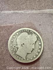 MaxSold Auction: 1898 O Barber silver Quarter  - Toronto (Ontario, Canada) SELLER MANAGED Downsizing Online Auction - Applefield Drive