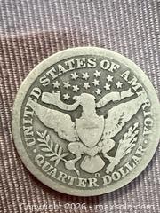 MaxSold Auction: 1898 O Barber silver Quarter  - Toronto (Ontario, Canada) SELLER MANAGED Downsizing Online Auction - Applefield Drive