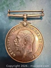 MaxSold Auction: - 1918 Great Britain George V  WW 1 Silver Victory Service Medal - Toronto (Ontario, Canada) SELLER MANAGED Downsizing Online Auction - Applefield Drive