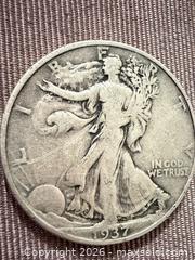 MaxSold Auction: 1937 P Walking Liberty Half Dollar 90% silver  - Toronto (Ontario, Canada) SELLER MANAGED Downsizing Online Auction - Applefield Drive