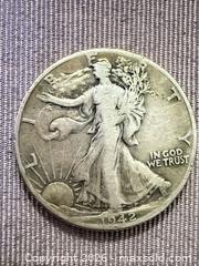 MaxSold Auction: 1942 P Walking Liberty Half Dollar 90% silver  - Toronto (Ontario, Canada) SELLER MANAGED Downsizing Online Auction - Applefield Drive