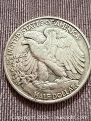 MaxSold Auction: 1946 P Walking Liberty Half Dollar 90% silver  - Toronto (Ontario, Canada) SELLER MANAGED Downsizing Online Auction - Applefield Drive
