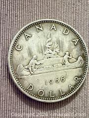 MaxSold Auction: 1966 CANADA SILVER DOLLAR - CANADIAN VOYAGER COIN  - Toronto (Ontario, Canada) SELLER MANAGED Downsizing Online Auction - Applefield Drive