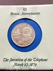 MaxSold Auction: 1 Troy Oz the invention of the telephone vintage Proof sterling silver coin  - Toronto (Ontario, Canada) SELLER MANAGED Downsizing Online Auction - Applefield Drive