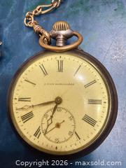 MaxSold Auction: Antique Union Horlogère' sterling silver  pocket watch - Toronto (Ontario, Canada) SELLER MANAGED Downsizing Online Auction - Applefield Drive