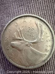 MaxSold Auction: Canada 1962 25c Canadian Caribou Quarter Coin - 80% Silver - Toronto (Ontario, Canada) SELLER MANAGED Downsizing Online Auction - Applefield Drive