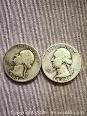 MaxSold Auction: Lot of 2 Washington quarter 90% silver  - Toronto (Ontario, Canada) SELLER MANAGED Downsizing Online Auction - Applefield Drive