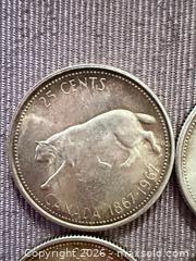 MaxSold Auction: Lot of 4 1967 Canada 25 Cents 80% Silver - Toronto (Ontario, Canada) SELLER MANAGED Downsizing Online Auction - Applefield Drive