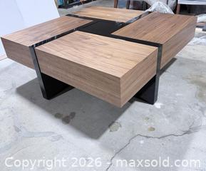 MaxSold Auction: 39" Square Coffee Table with glossy black base  - Los Angeles (California, USA) SELLER MANAGED Downsizing Online Auction - North Wilmington Boulevard