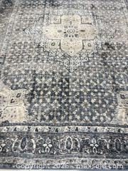 MaxSold Auction: 7' x 11' Gray, Blue & Ivory  Traditional Persian-inspired Medallion Rug - Los Angeles (California, USA) SELLER MANAGED Downsizing Online Auction - North Wilmington Boulevard