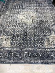 MaxSold Auction: 7' x 11' Gray, Blue & Ivory  Traditional Persian-inspired Medallion Rug - Los Angeles (California, USA) SELLER MANAGED Downsizing Online Auction - North Wilmington Boulevard