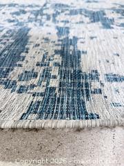 MaxSold Auction: 8' x 12' Blue Gray Ivory Distressed modern Area Rug - Los Angeles (California, USA) SELLER MANAGED Downsizing Online Auction - North Wilmington Boulevard