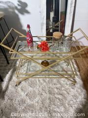 MaxSold Auction: Glam bar cart with glassware - Los Angeles (California, USA) SELLER MANAGED Downsizing Online Auction - North Wilmington Boulevard