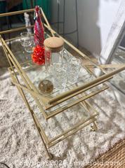 MaxSold Auction: Glam bar cart with glassware - Los Angeles (California, USA) SELLER MANAGED Downsizing Online Auction - North Wilmington Boulevard