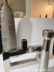 MaxSold Auction: Set of 2 Silver Gray Ceramic Vases and one Candle Holder - Los Angeles (California, USA) SELLER MANAGED Downsizing Online Auction - North Wilmington Boulevard