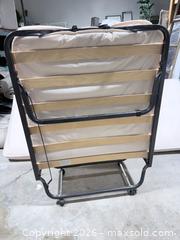 MaxSold Auction: Twin Folding Rollaway Bed Frame with Mattress - Los Angeles (California, USA) SELLER MANAGED Downsizing Online Auction - North Wilmington Boulevard