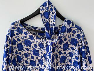 MaxSold Auction: Vintage Lanvin Parisian Blue + White Floral Pattern Silk Dress - Toronto (Ontario, Canada) PARTNER MANAGED Estate Sale Online Auction - Dunvegan Road