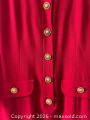 MaxSold Auction: Vintage Women’s Givenchy French Couture Red Dress with Gold Tone Buttons + Matching Belt sz 42 - Toronto (Ontario, Canada) PARTNER MANAGED Estate Sale Online Auction - Dunvegan Road