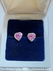 MaxSold Auction: 18k Gold Heart Shaped Pink Sapphire Earrings  - Toronto (Ontario, Canada) PARTNER MANAGED Estate Sale Online Auction - Glen Road
