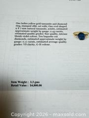 MaxSold Auction: 18kt Gold Tanzanite + Diamond Ring + Appraisal  - Toronto (Ontario, Canada) PARTNER MANAGED Estate Sale Online Auction - Glen Road