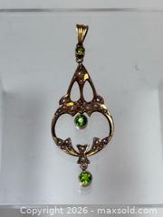 MaxSold Auction: Antique 14K Gold + Peridot + Pearl Lavalier Pendant  - Toronto (Ontario, Canada) PARTNER MANAGED Estate Sale Online Auction - Glen Road