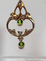 MaxSold Auction: Antique 14K Gold + Peridot + Pearl Lavalier Pendant  - Toronto (Ontario, Canada) PARTNER MANAGED Estate Sale Online Auction - Glen Road